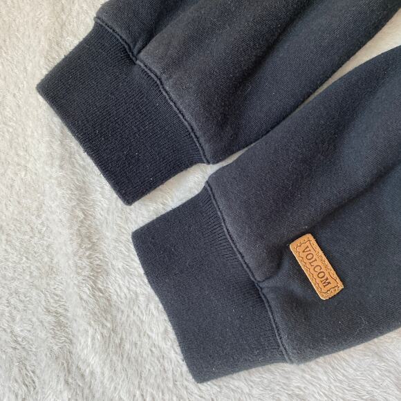 Volcom Mixing Media Hooded Jacket Men Size M Burgundy Black Bikercore Skater - Picture 7 of 12